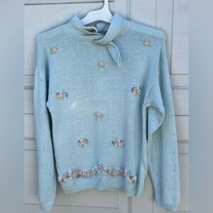 Women's VTG  ashleigh morgan sweater long sleeves blue